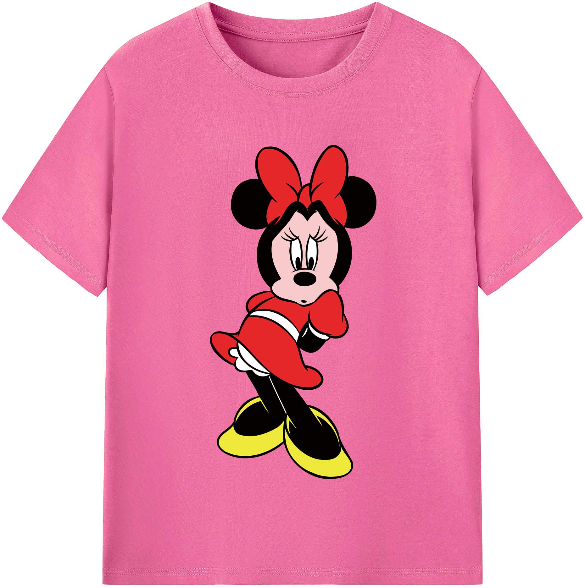 （画像用） ミッキーマウス Mickey Mouse レディースカジュアルプリントTシャツ（綿100％）